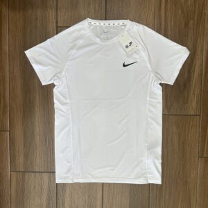 Compression T-Shirt,Nike,Microfiber,Per Meshkuj,White